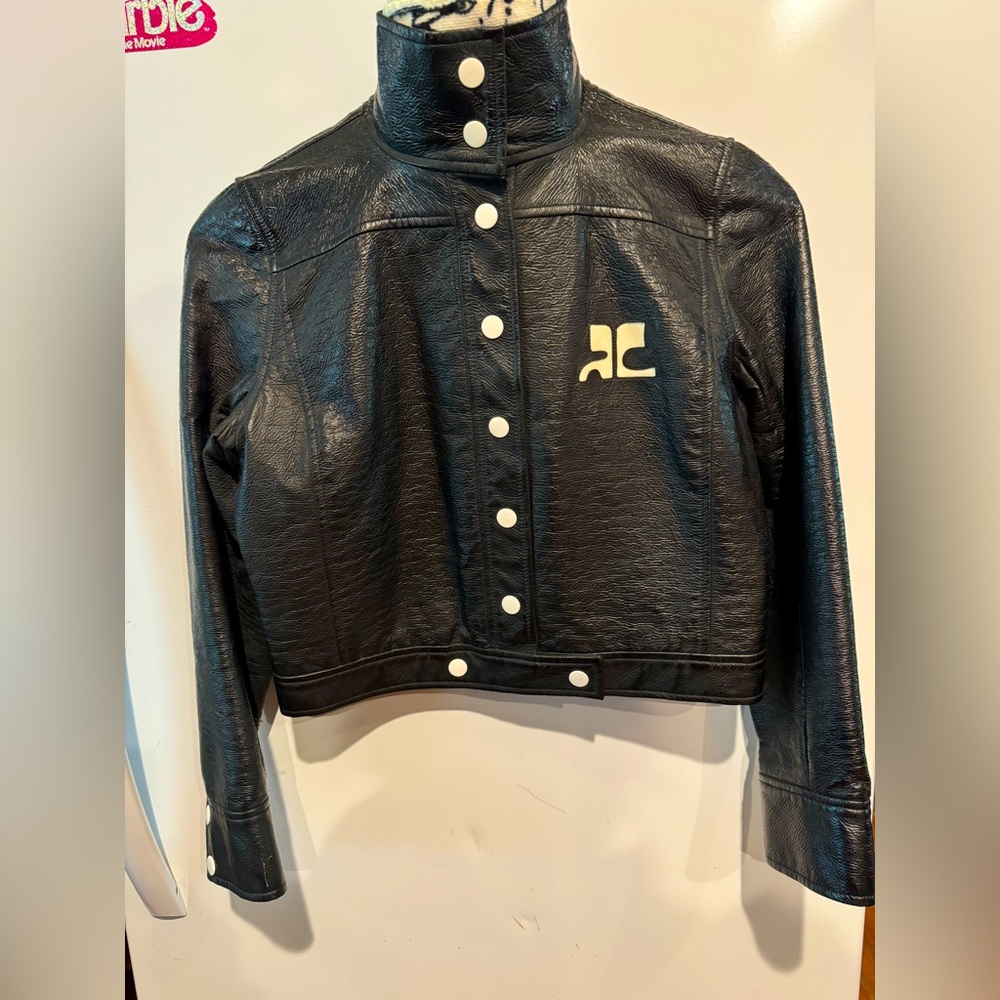 Courreges black vinyl jacket - ICONIC - as seen Kyle Richards
